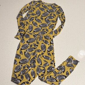 Stylish Yellow Football Print Bamboo Pajamas Boys 8